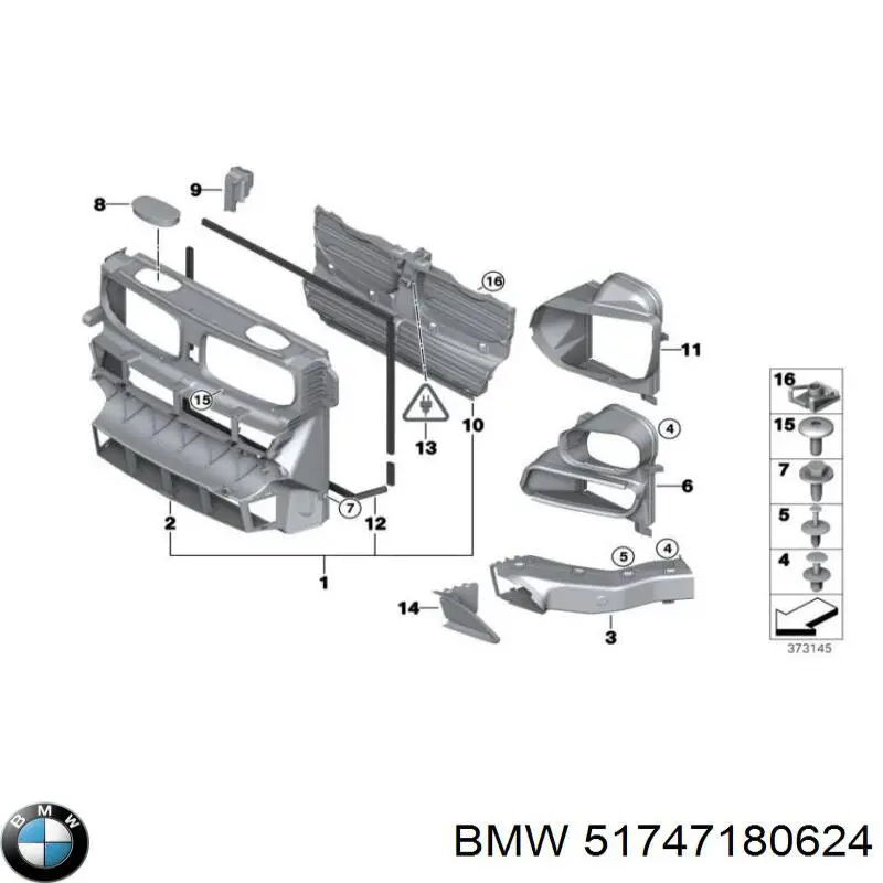51747180624 BMW Conduto de ar do freio de disco direito