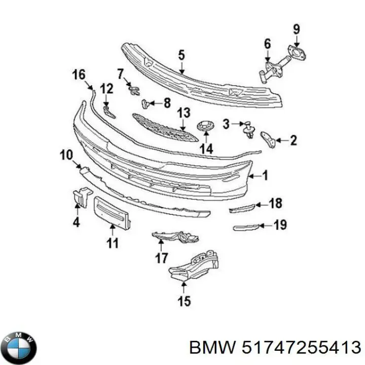 Conduto de ar (defletor) do radiador BMW 51747255413 preço, a partir de 125,03 USD