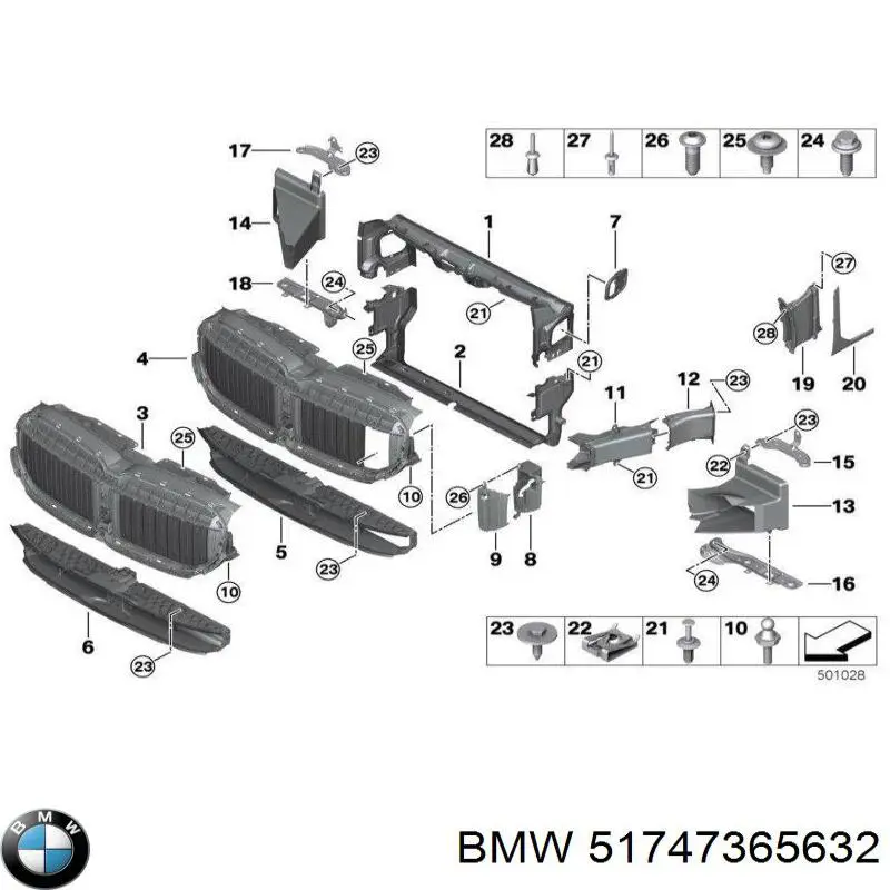 51747365632 BMW Conduto de ar do freio de disco direito