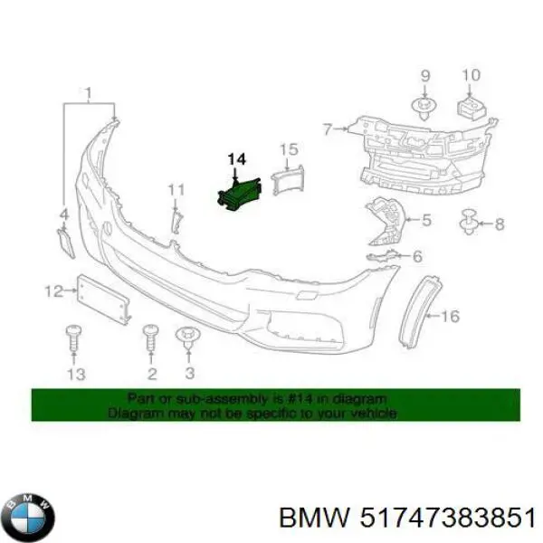51747383851 BMW Conduto de ar do freio de disco esquerdo