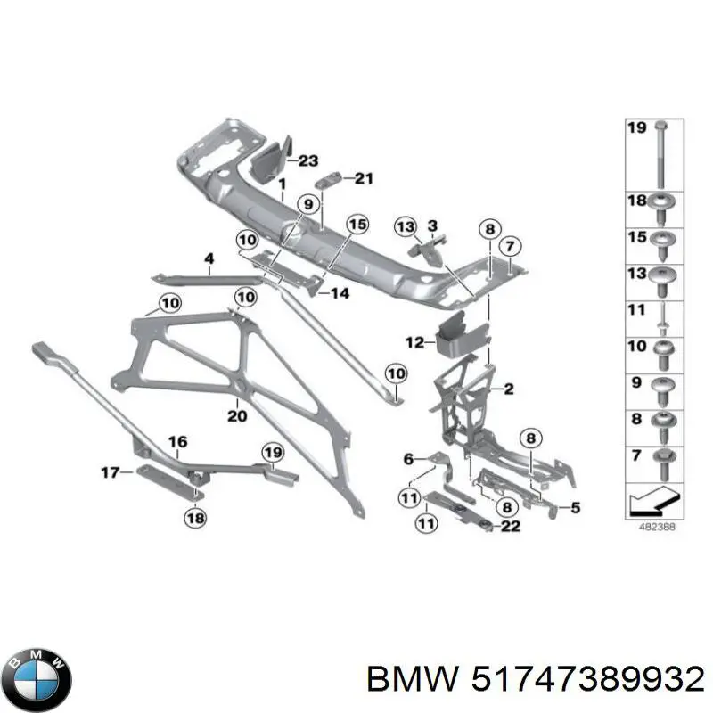 51747389932 BMW Consola inferior do radiador