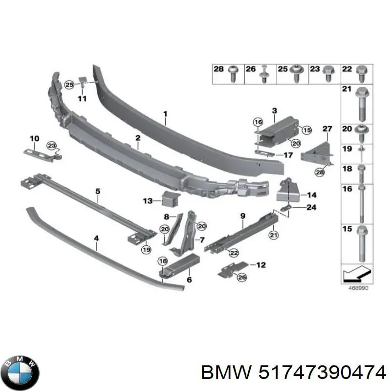 51747390474 BMW Conduto de ar (defletor) do radiador