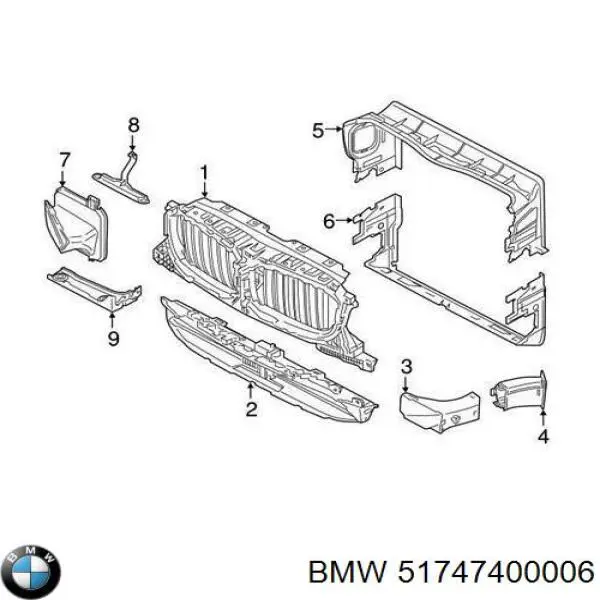 51747400006 BMW Conduto de ar do freio de disco direito