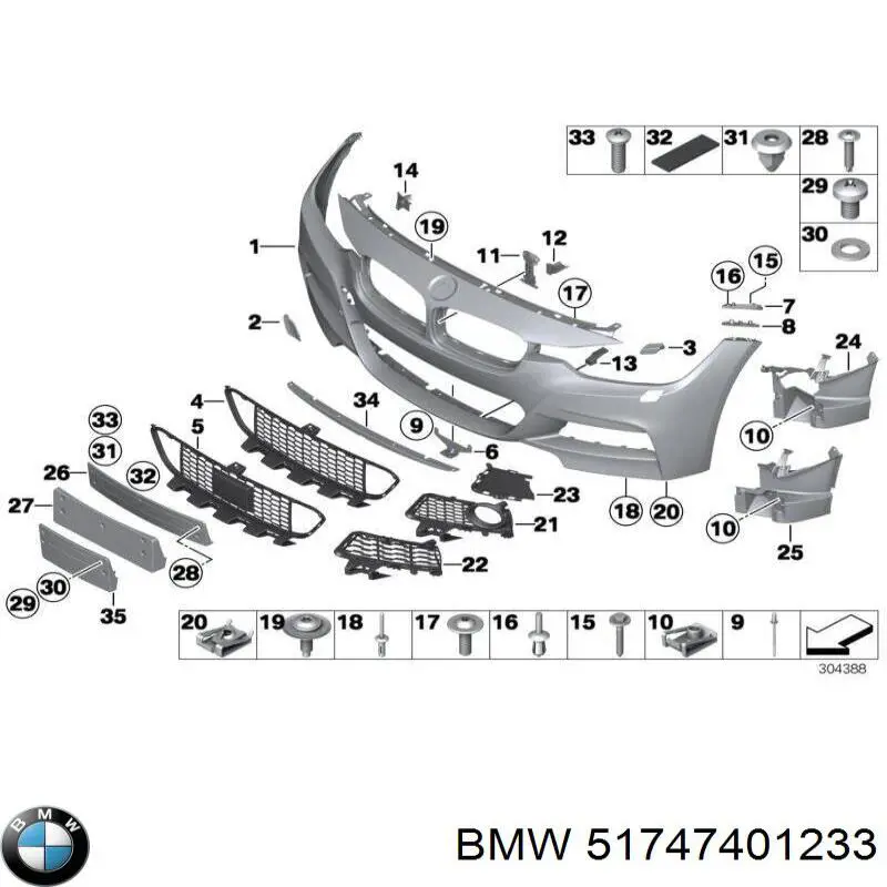Compre 51747401233 BMW Conduto de ar (defletor) inferior do radiador