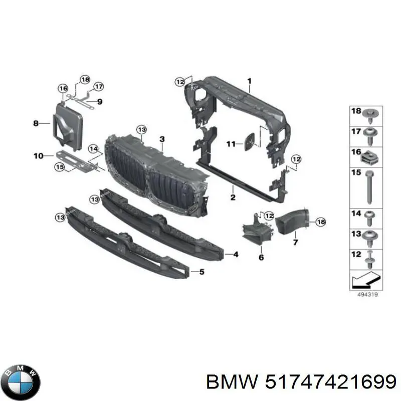 51747421699 BMW Conduto de ar do freio de disco esquerdo
