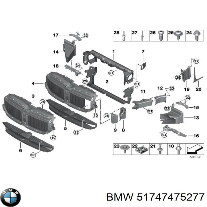 51747475277 BMW Conduto de ar do freio de disco esquerdo
