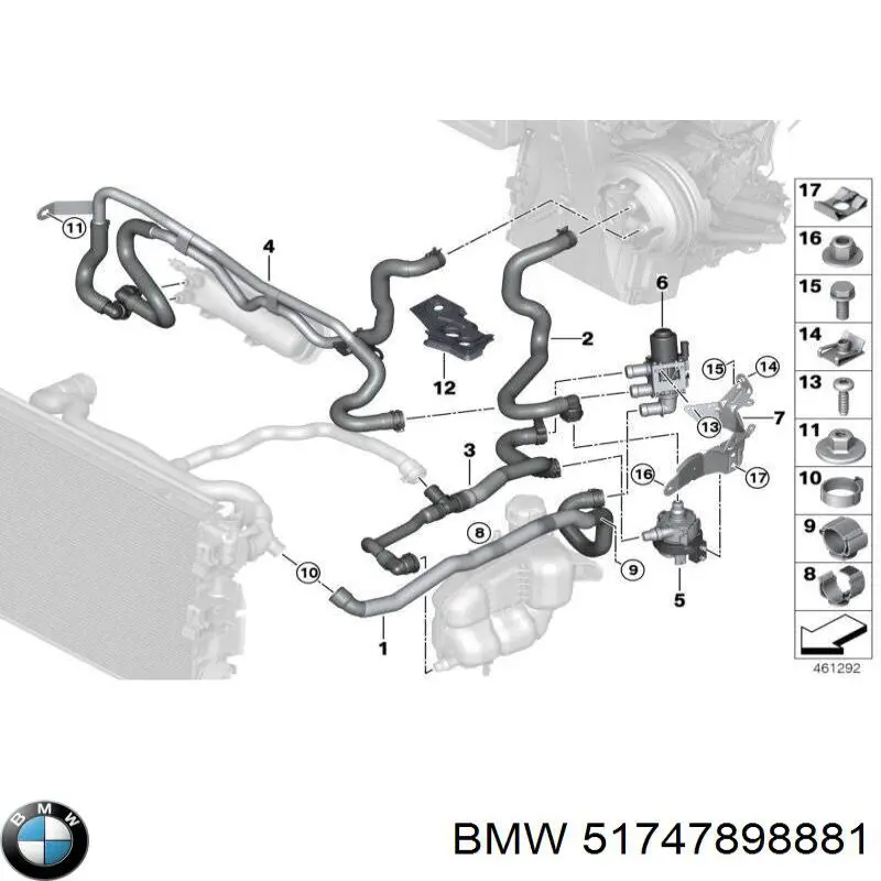 51747898881 BMW Conduto de ar do freio de disco esquerdo