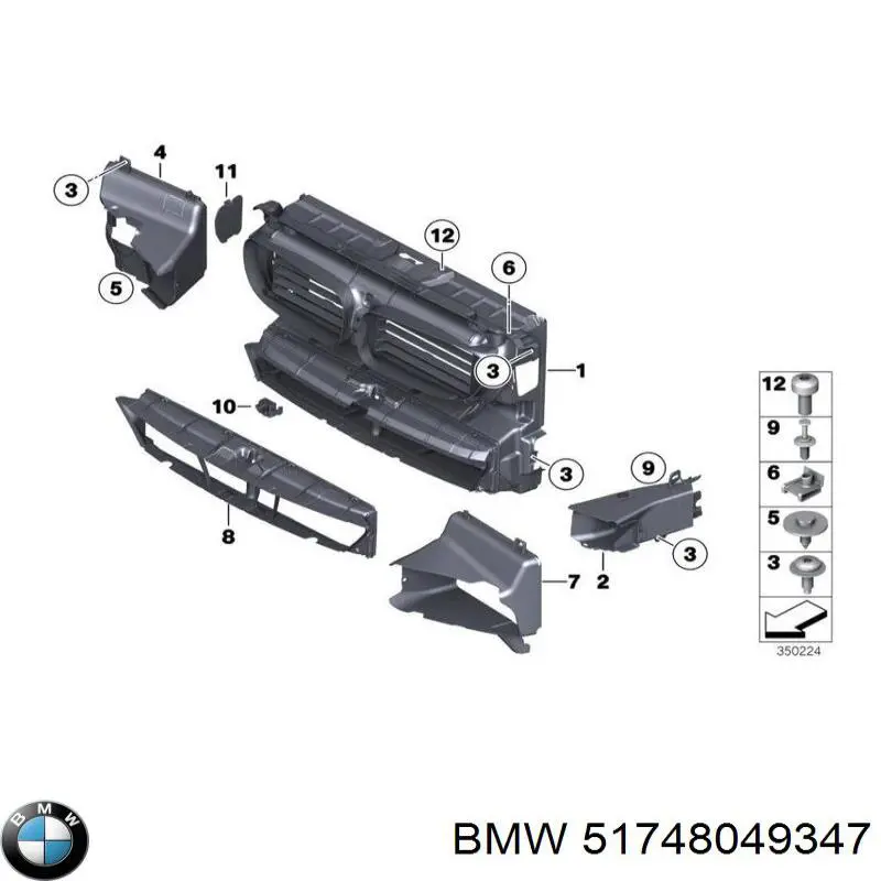 Carcaça de grelha do pára-choque dianteiro BMW 51748049347 preço, a partir de 25,46 USD