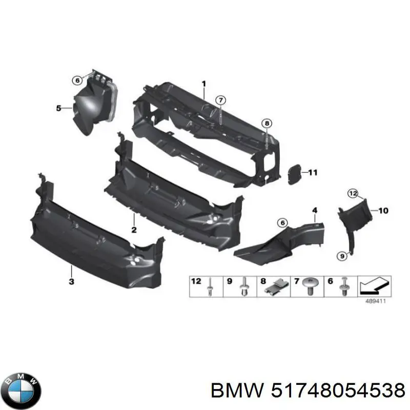 51748054538 BMW Conduto de ar (defletor) direito do radiador