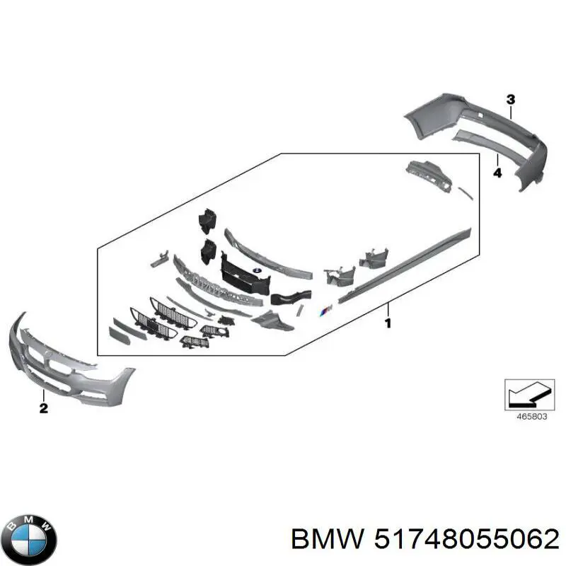 51748055062 BMW Conduto de ar (defletor) direito do radiador