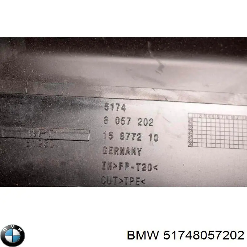 Conduto de ar (defletor) inferior do radiador BMW 51748057202 preço, a partir de 201,95 USD