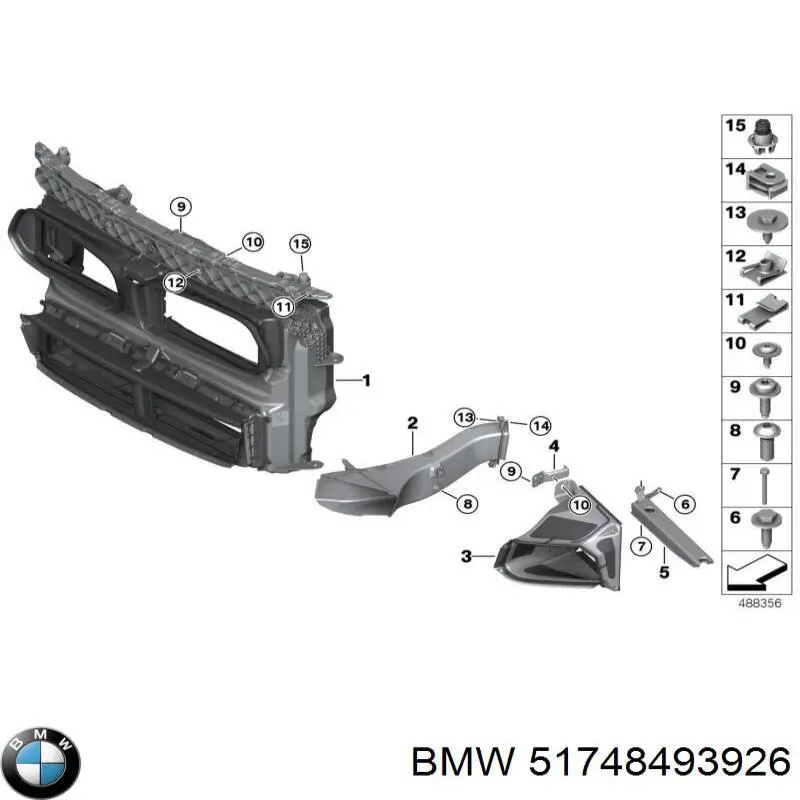 51748493926 BMW Conduto de ar (defletor) do radiador