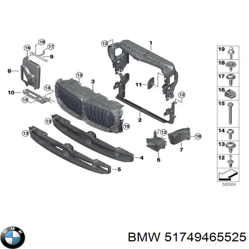 Grelha do radiador BMW 51749465525 preço, a partir de 591,93 USD
