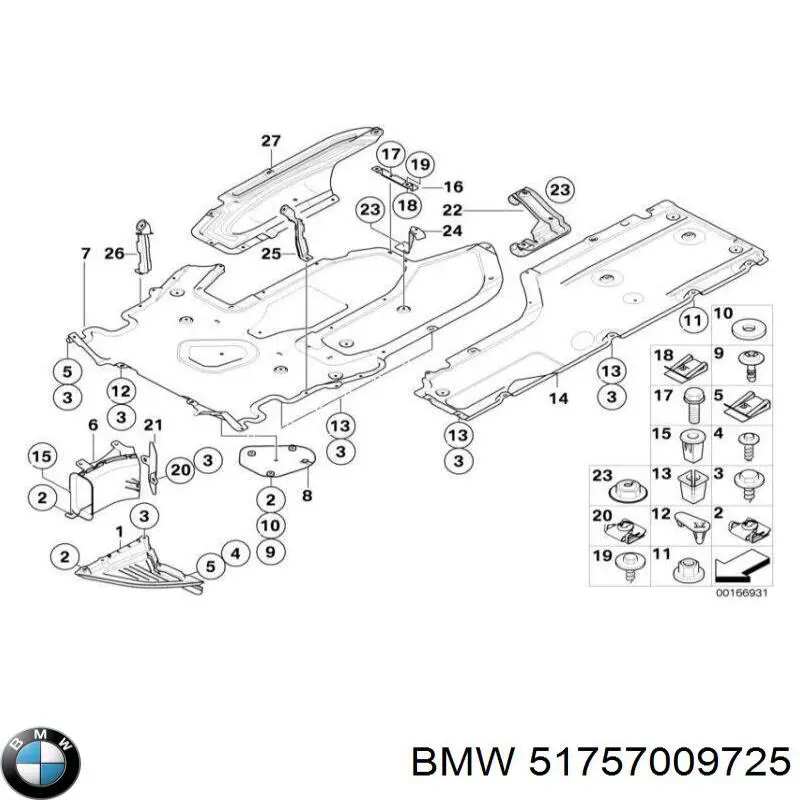 Proteção de fundo esquerda BMW 51757009725 preço, a partir de 149,05 USD
