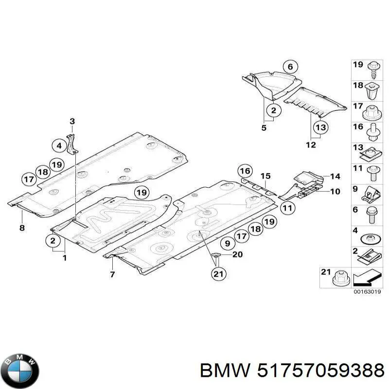 Proteção de fundo, parte média BMW 51757059388 preço, a partir de 92,70 USD