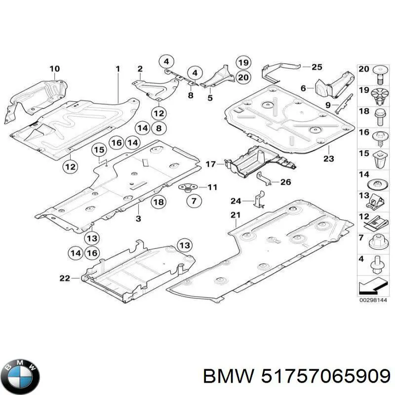 51757065909 BMW Proteção de fundo esquerda