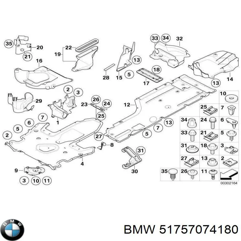 Proteção de fundo, parte média BMW 51757162579 preço, a partir de 84,24 USD