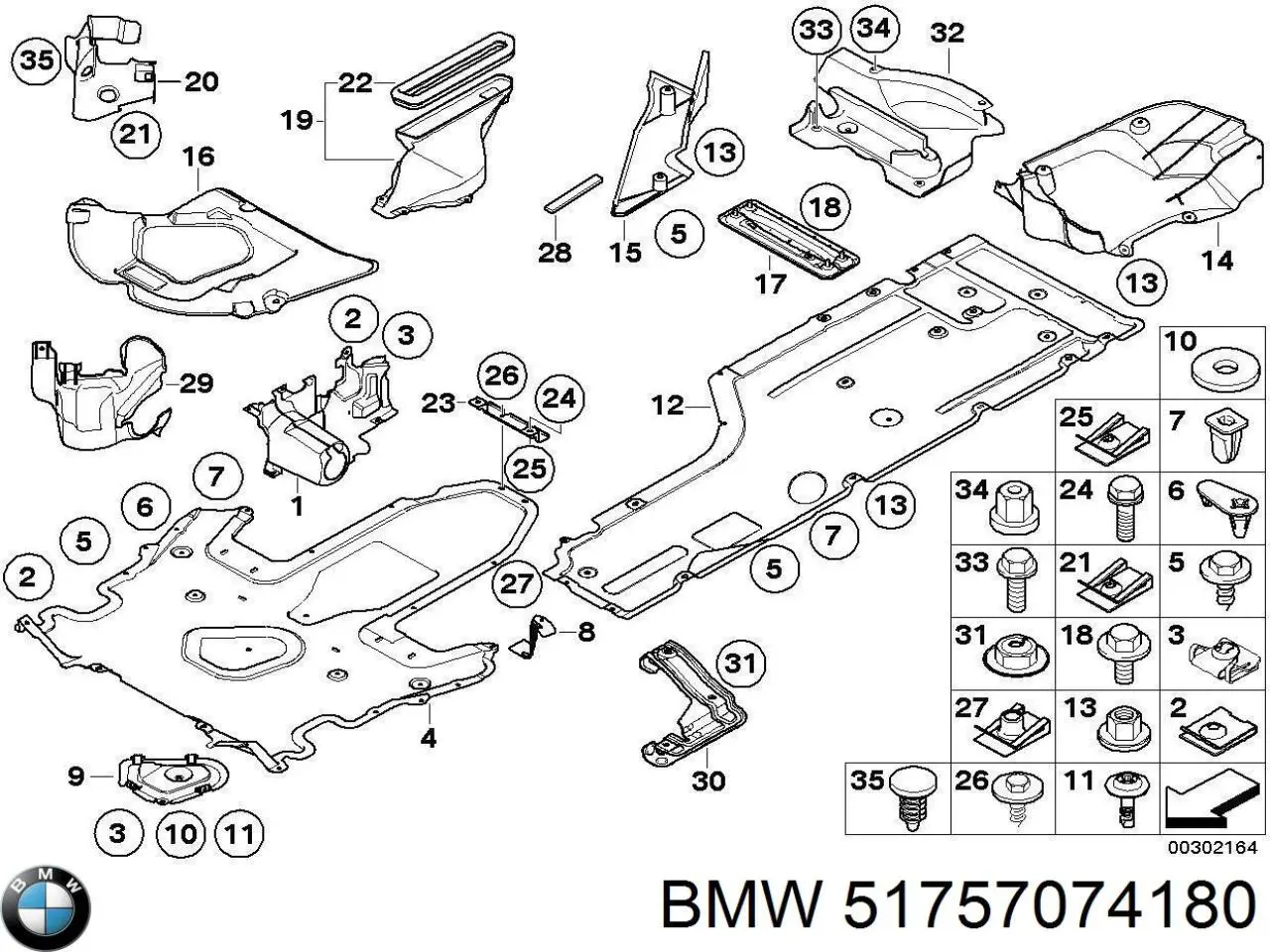 Proteção de fundo, parte média BMW 51757074180 preço, a partir de 84,24 USD