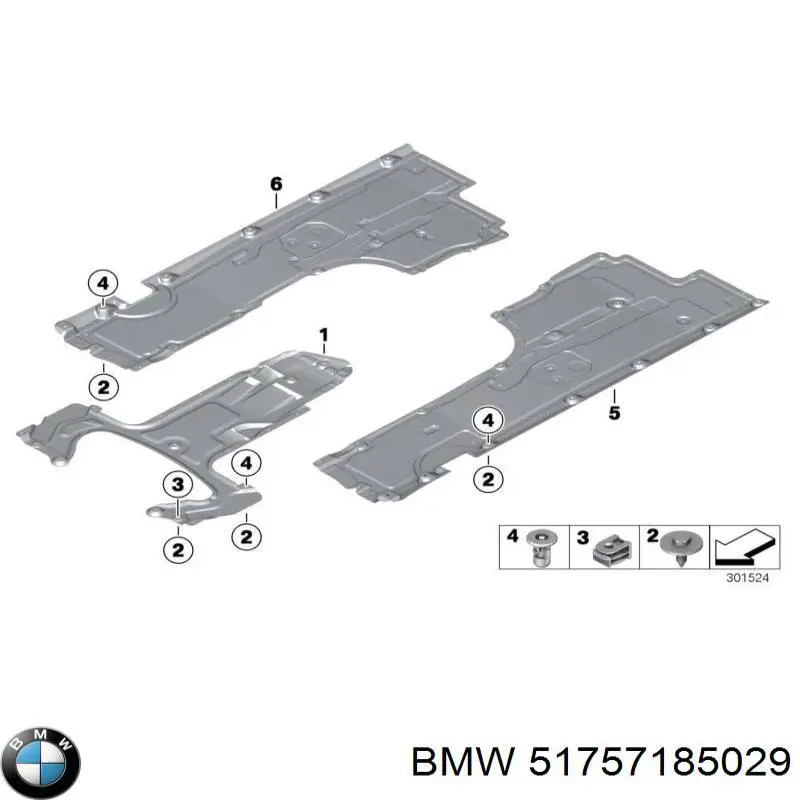 51757185029 BMW Proteção de fundo, parte média