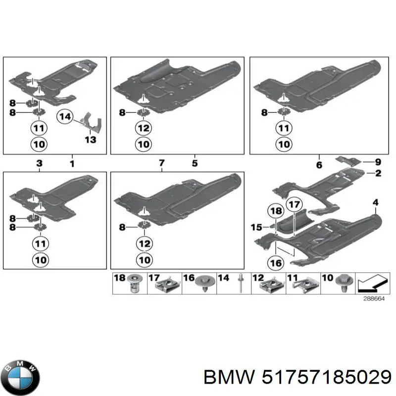 Proteção de fundo, parte média BMW 51757185029 preço, a partir de 155,20 USD