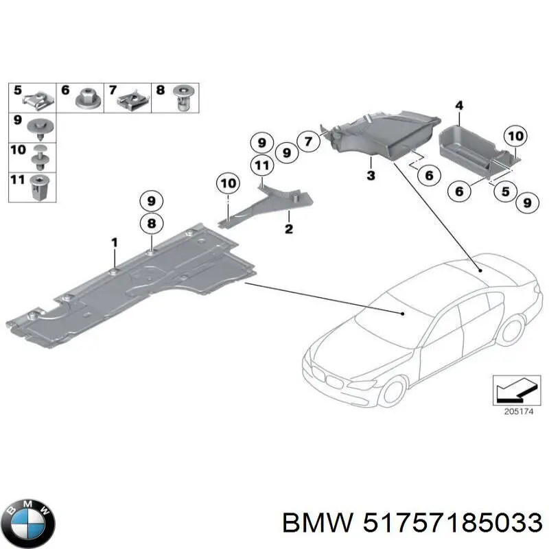 51757185033 BMW Proteção de fundo esquerda