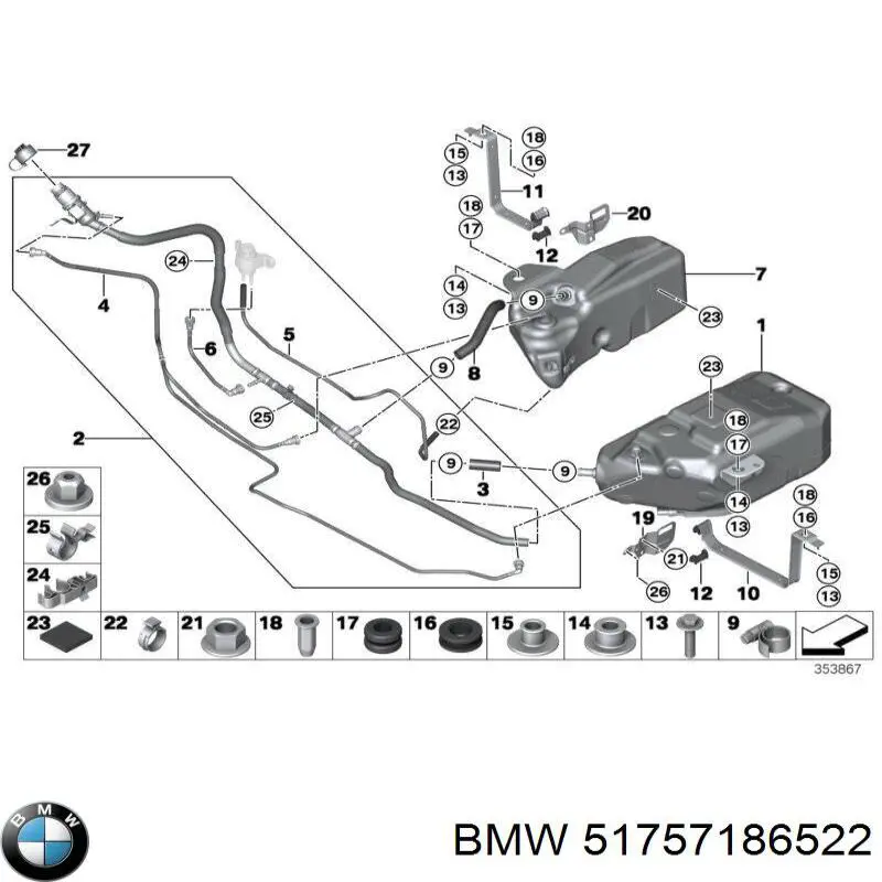Proteção do pára-choque traseiro BMW 51757186522 preço, a partir de 62,59 USD