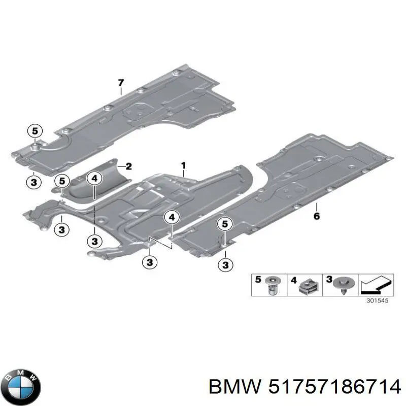 51757186714 BMW Proteção de fundo, parte média