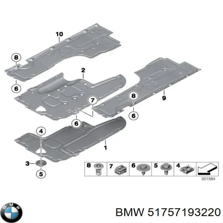 51757193220 BMW Proteção de fundo, parte média