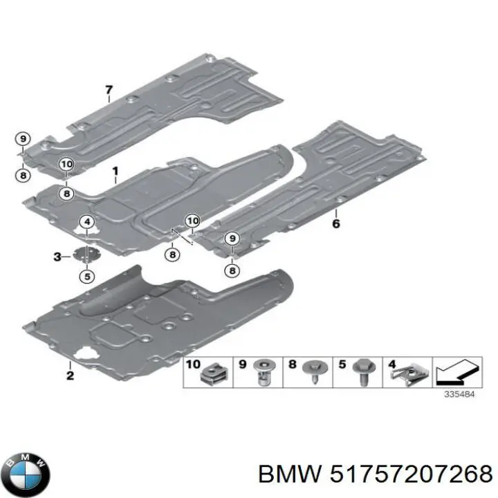 51757207268 BMW Proteção de fundo direita