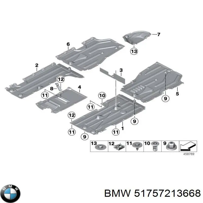 51757213668 BMW Proteção de fundo, parte média