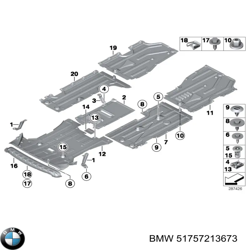 Proteção de fundo traseira esquerda BMW 51757213673 preço, a partir de 77,40 USD