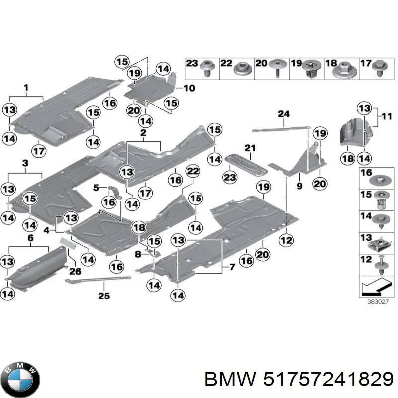51757241829 BMW Proteção de fundo esquerda