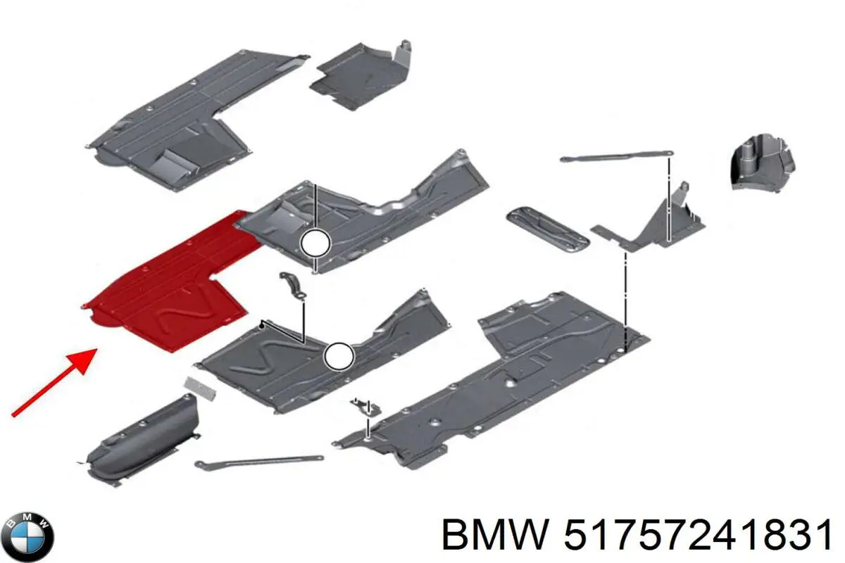 Proteção de fundo esquerda BMW 51757241831 preço, a partir de 100,61 USD