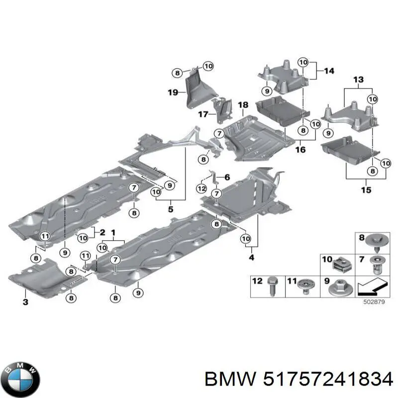 Proteção de fundo direita BMW 51757241834 preço, a partir de 85,98 USD