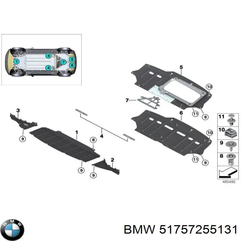 51757255131 BMW Proteção de motor, de panela (da seção de motor)