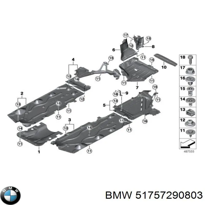 Proteção de fundo esquerda BMW 51757290803 preço, a partir de 93,64 USD