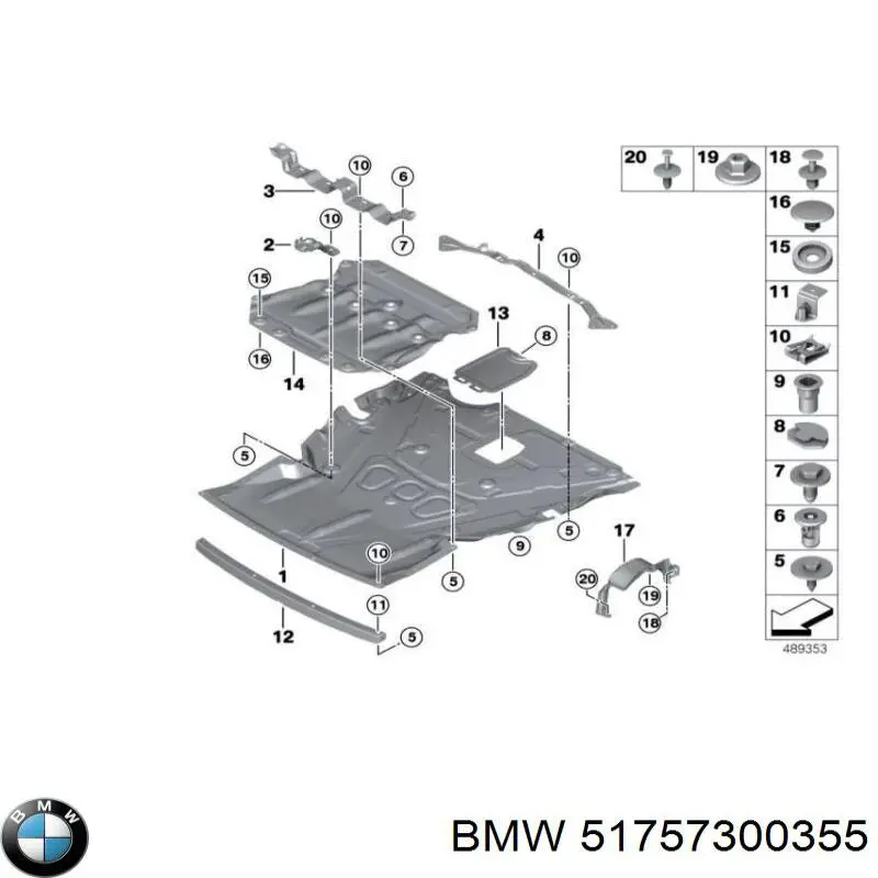 51757300355 BMW Proteção de motor, de panela (da seção de motor)