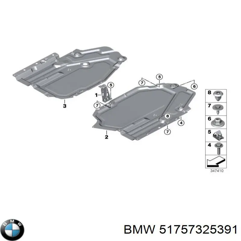 51757325391 BMW Proteção de fundo, do tanque de combustível