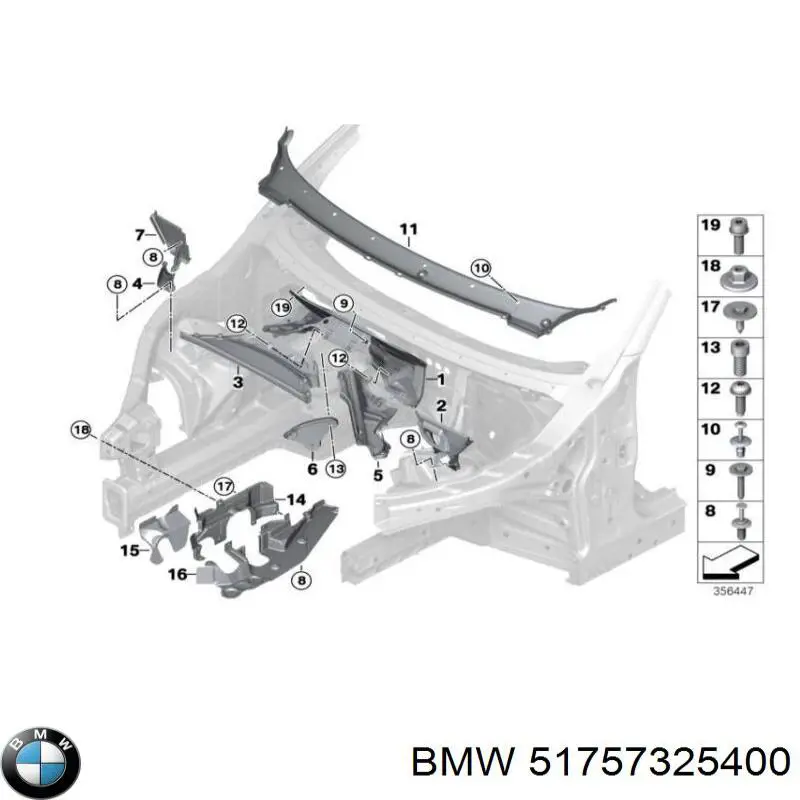 51757325400 BMW Caixa de proteção do mecanismo de direção
