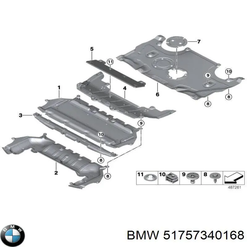 51757340168 BMW Proteção de motor dianteira