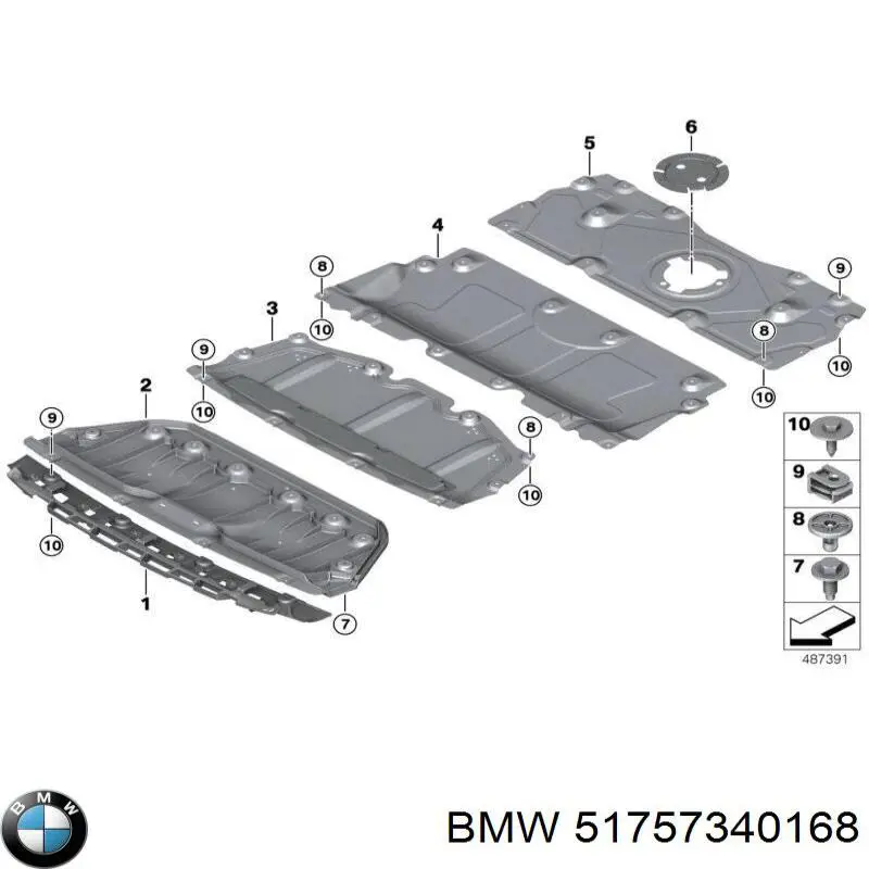 Proteção de motor dianteira BMW 51757340168 preço, a partir de 34,53 USD