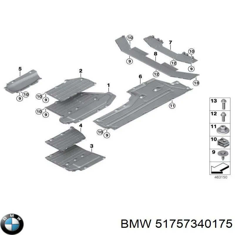 51757340175 BMW Proteção de fundo esquerda