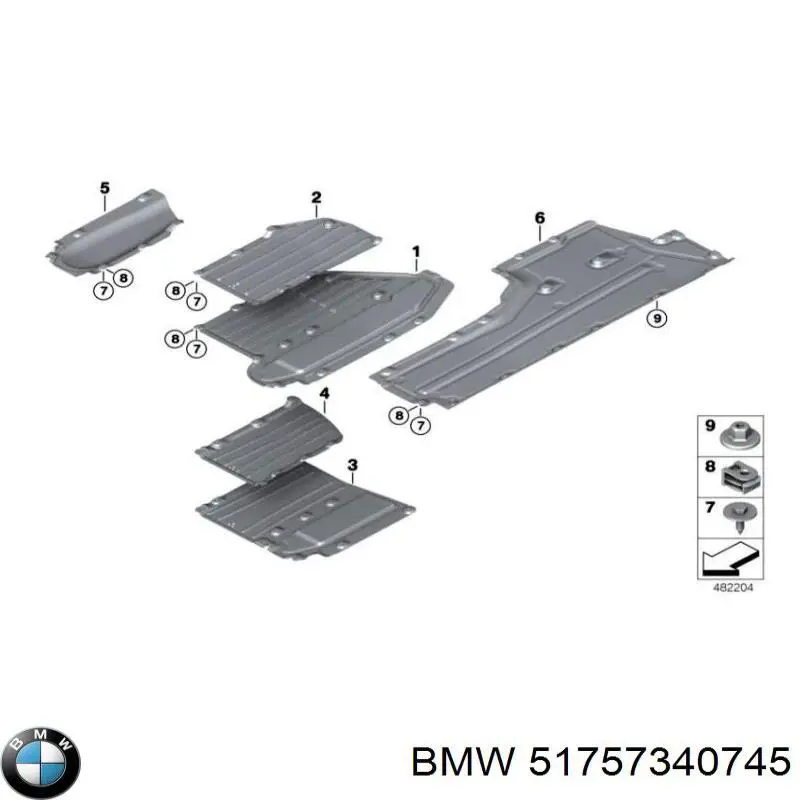 51757340745 BMW Proteção de fundo, parte média