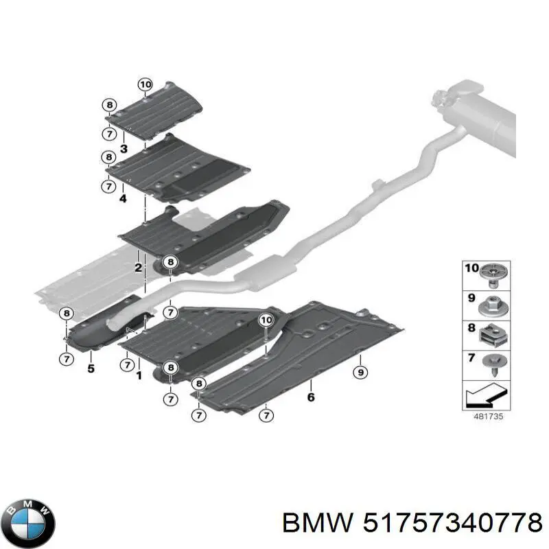 51757340778 BMW Proteção de fundo direita