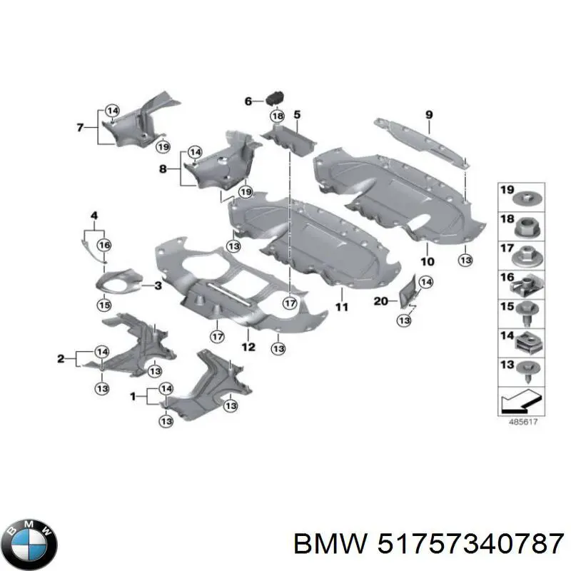 51757340787 BMW Proteção de fundo traseira esquerda