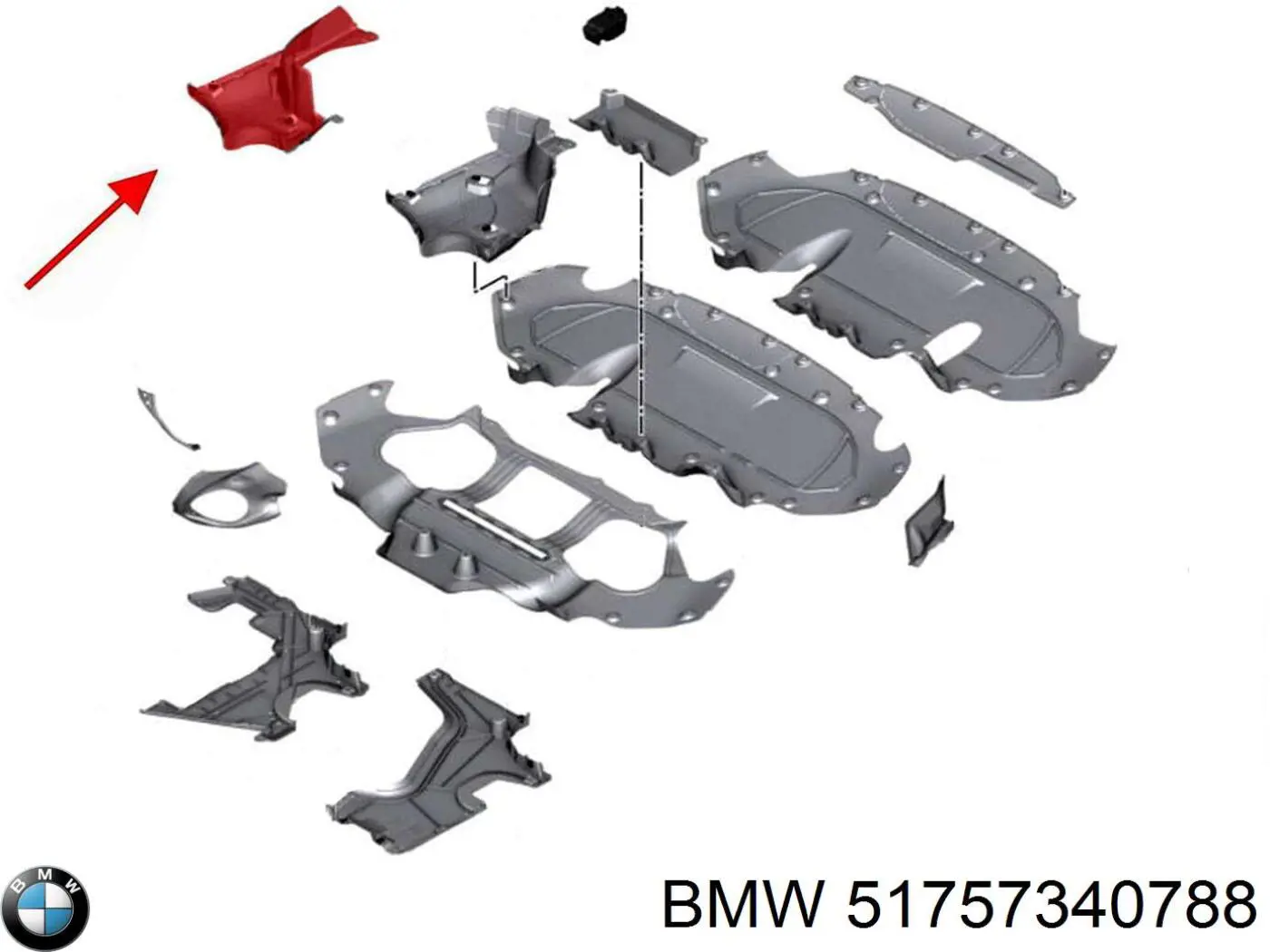 Proteção de fundo traseira direita BMW 51757340788 preço, a partir de 22,59 USD