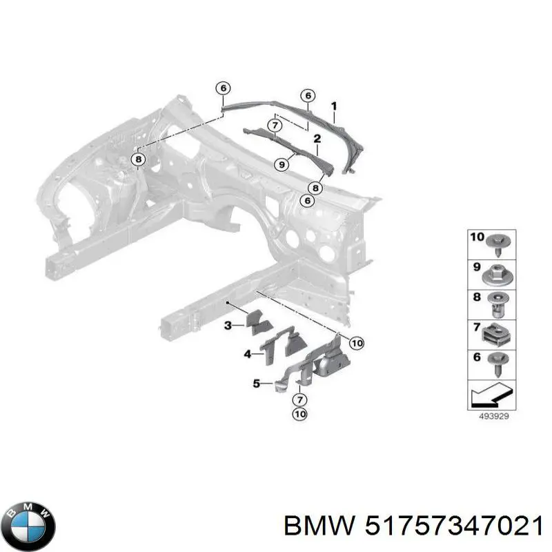 51757347021 BMW Caixa de proteção do mecanismo de direção