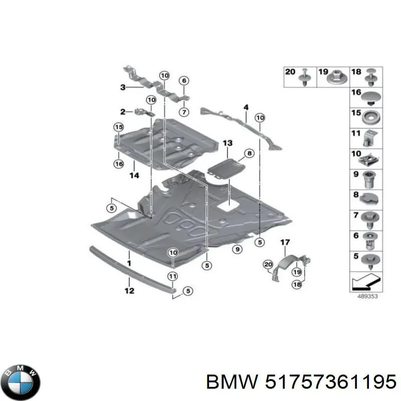 51757361195 BMW Proteção de motor, de panela (da seção de motor)