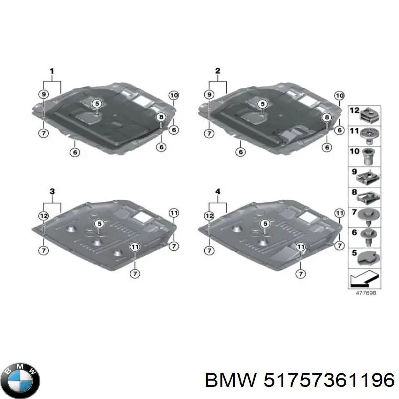 51757361196 BMW Proteção de motor, de panela (da seção de motor)
