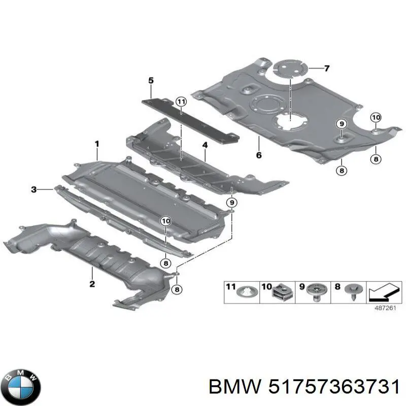 51757363731 BMW Proteção de motor traseiro